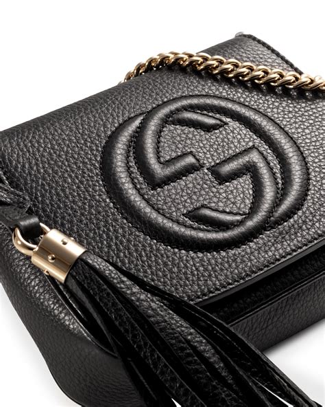 gucci black leather crossbody|Gucci black crossbody bag.